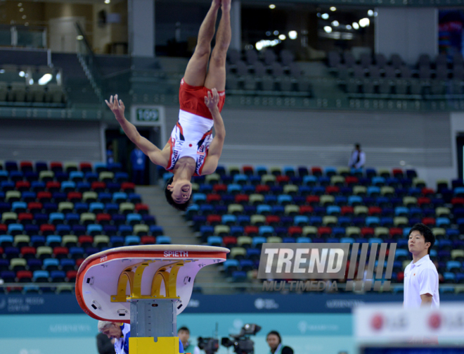 Bakıda idman gimnastikası üzrə Dünya Kuboku yarışlarının ikinci günü start götürüb. Azərbaycan, 20 fevral, 2016